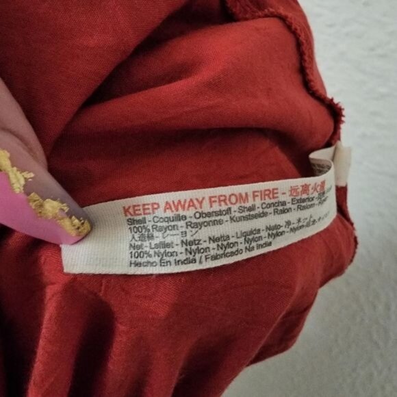 Free People Call Me Later Ruffle Sleeves Bodysuit in Rust Red Women's Size XS - Picture 7 of 8